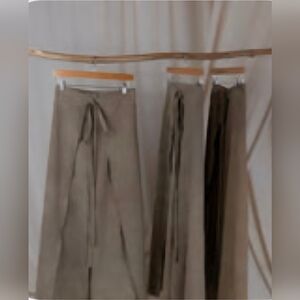 Sinew Moon Petal Wrap Pants: Stone Raw Silk